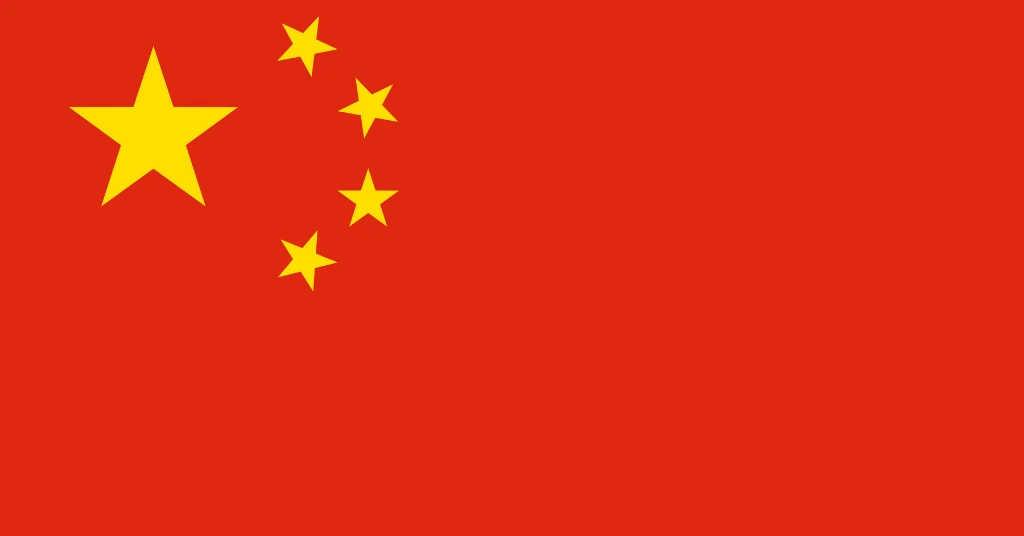The national flag of China, featuring five yellow stars on a red field, representing regional ESG regulations and corporate sustainability reporting standards in the Chinese market.