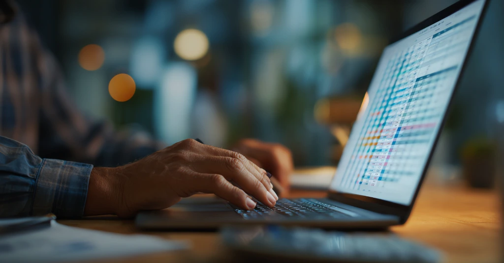 A glowing, futuristic digital brain with floating carbon atom symbols and green energy icons, illustrating AI-driven carbon footprint analysis and sustainability insights.