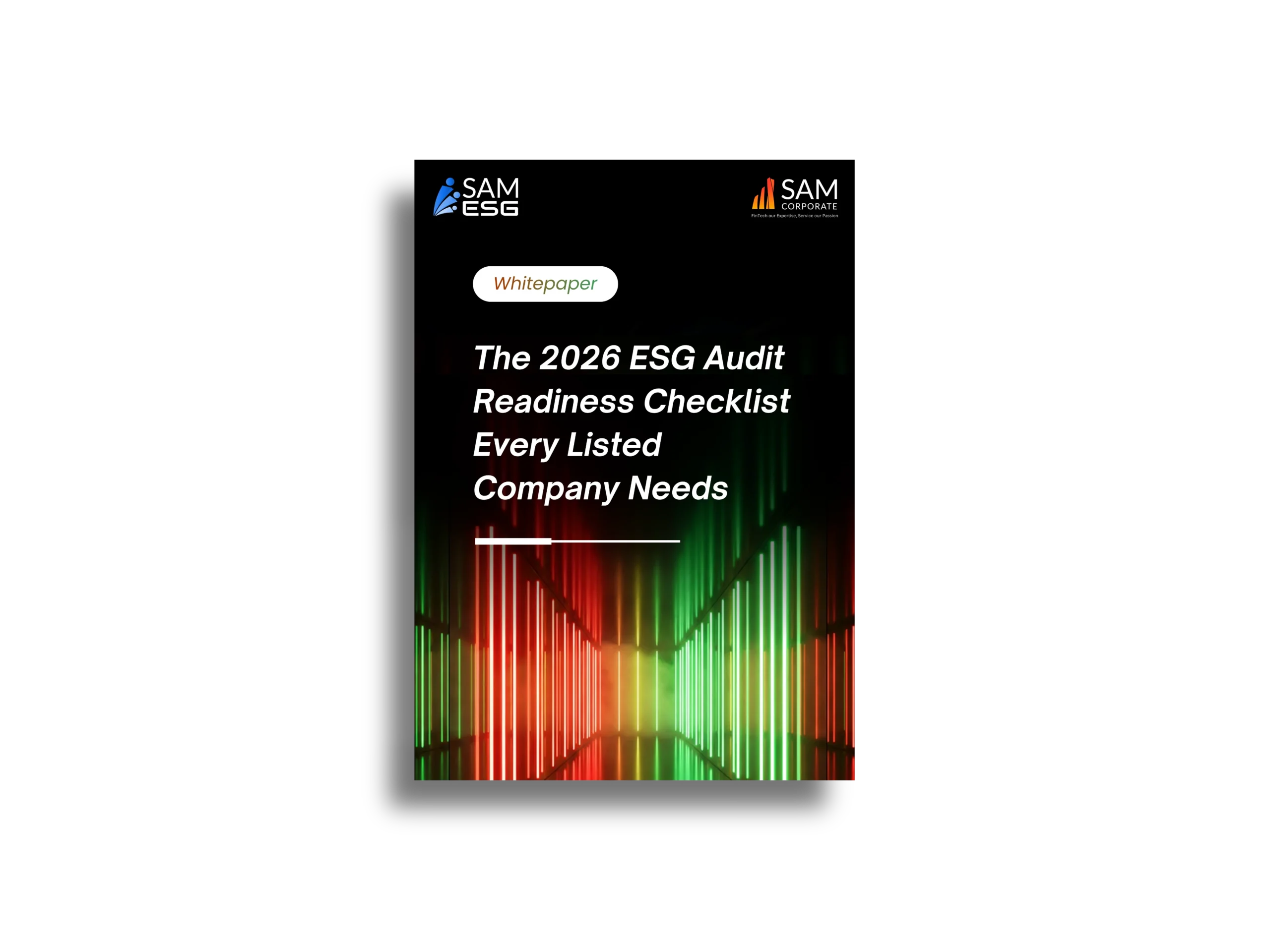 Whitepaper cover for The 2026 ESG Audit Readiness Checklist Every Listed Company Needs by SAM ESG and SAM Corporate.