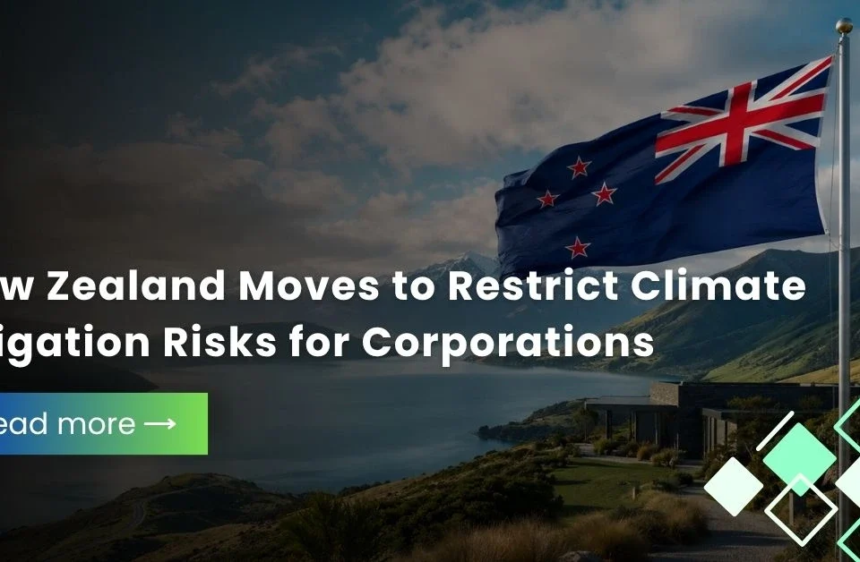 New Zealand is moving to block certain climate-related lawsuits against companies, aiming to reduce legal uncertainty for businesses.