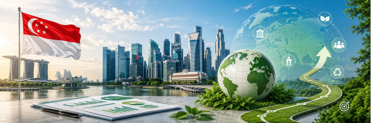 Singapore ESG Regulatory Update 2026 illustrating the revised ISSB climate reporting roadmap and mandatory sustainability disclosure requirements.